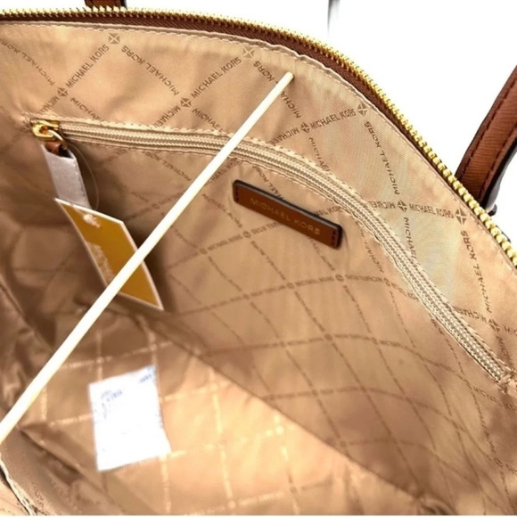 Michael Kors Large Charlotte Tote Bag & Large Trifold Wallet Luggage Brown Set - Picture 11 of 15